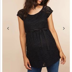 Navy Lacey Maternity Top
